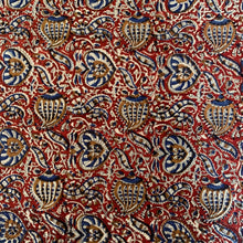 Load image into Gallery viewer, Indian Woodblock fabric in Red, Blue and White
