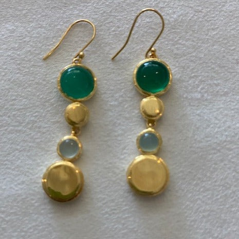 Gold and stone drop earrings CS538E