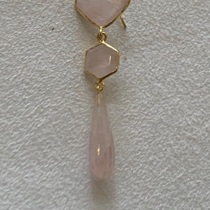 Soft pink three tier earrings BZLSE004