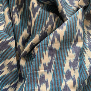 Woven Ikat two tone blue and cream  $42 per mt